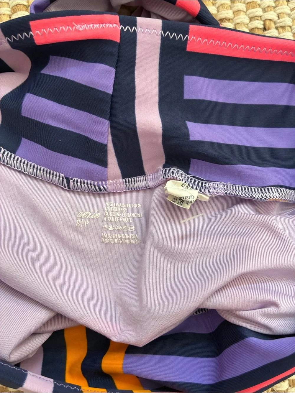 Small Women’s High-Cut Stripe Bikini Bottom - Multi